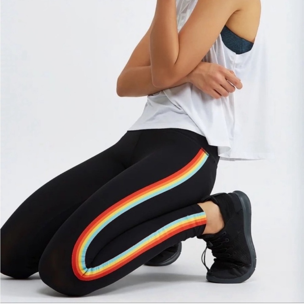 Spiritual Gangster Essential Rainbow Stripe Leggings XS